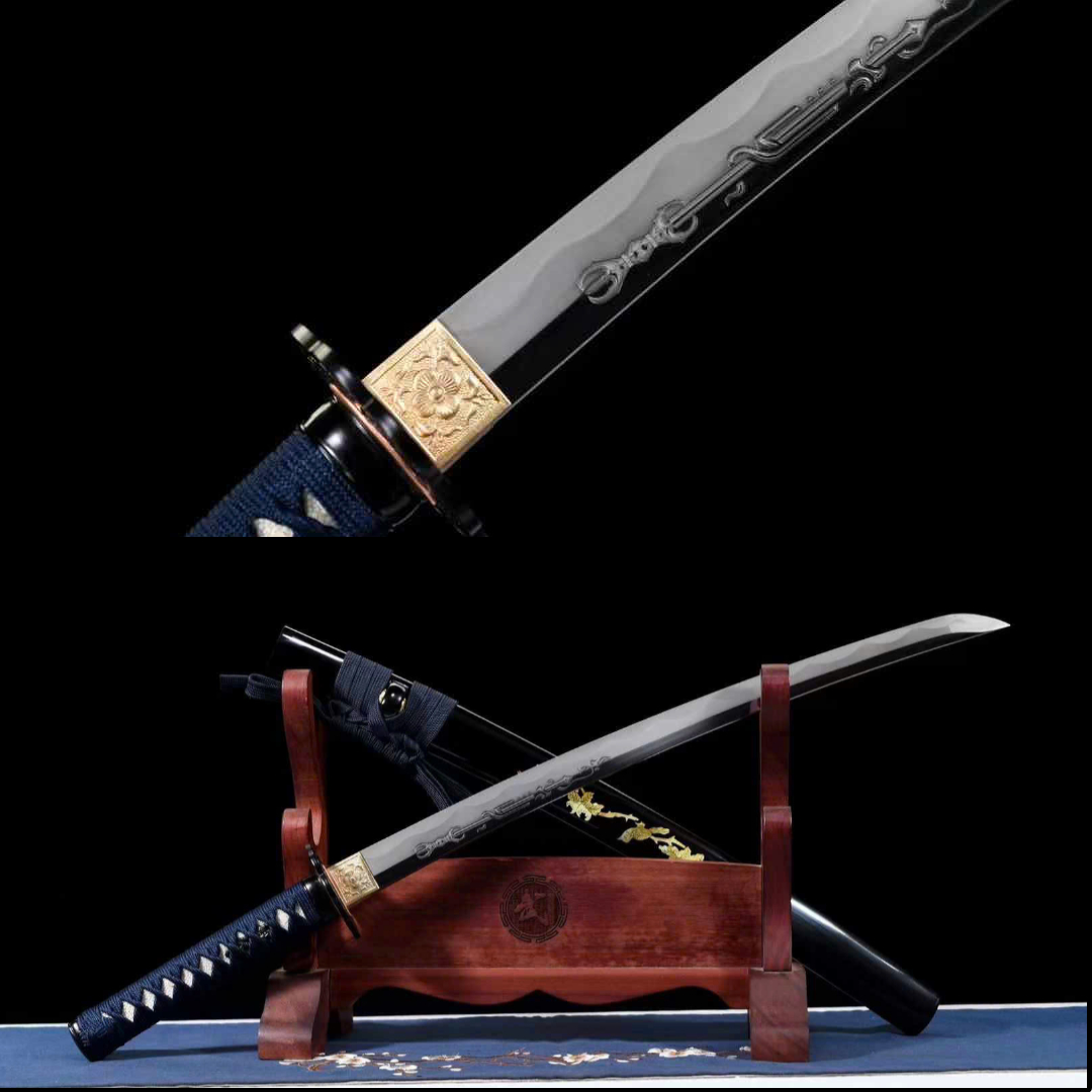 Wakizashi thép t8 / Phủ cháy [MSP 40]